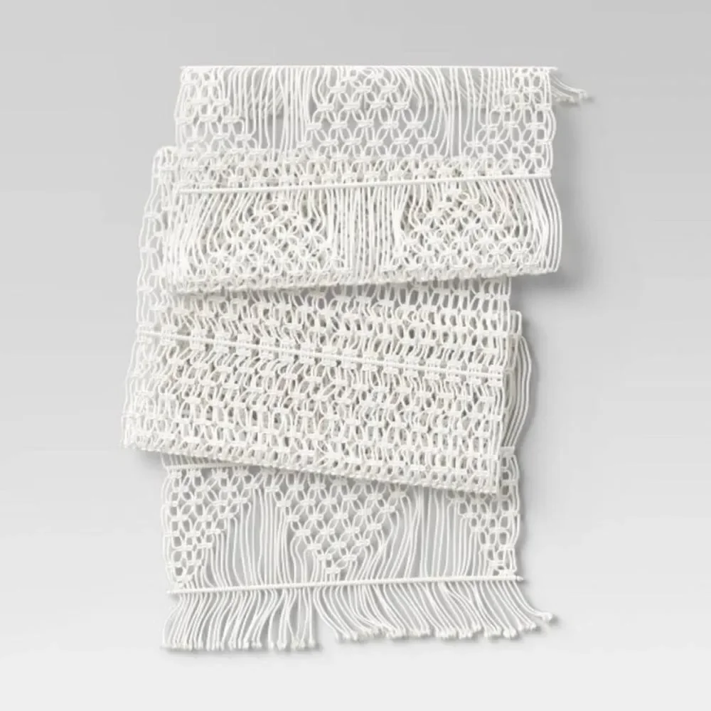 NEW OPALHOUSE MACRAME table runner 15 x 104